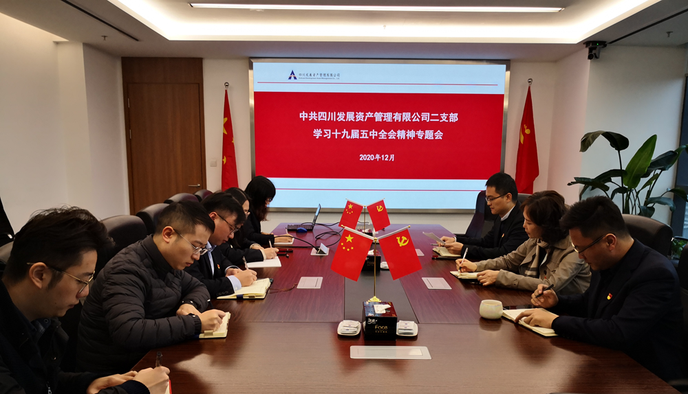 川發(fā)資管第二黨支部傳達學(xué)習十九屆五中全會精神
